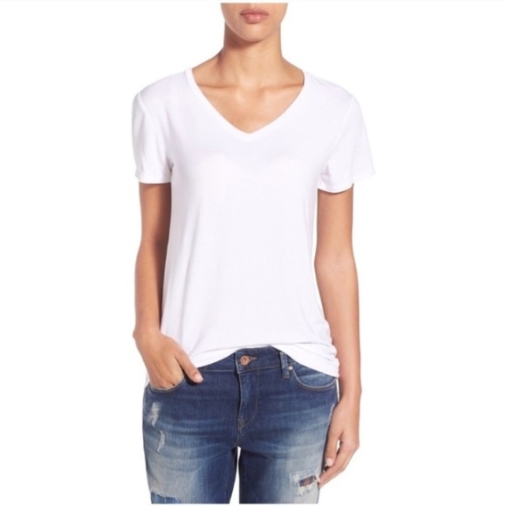 NWOT Cloth & Stone High-Low Rayon White Shirt